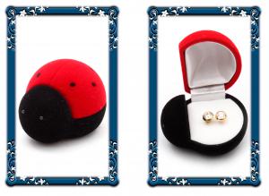 Cercei pentru Copii Borealy Aur Galben 9 K Doughnut White Crystal [1]