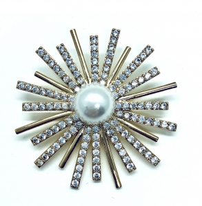 Brosa Médaillon Soleil Gold & Esarfa Coco by Borealy [3]