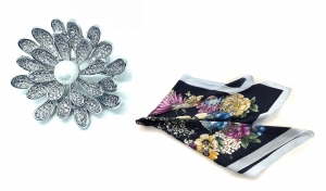 Brosa Dentelle Bouquet & Esarfa Matase Flowers by Borealy [3]