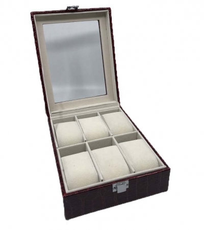 Cutie de 6 ceasuri Bordo Croco [0]