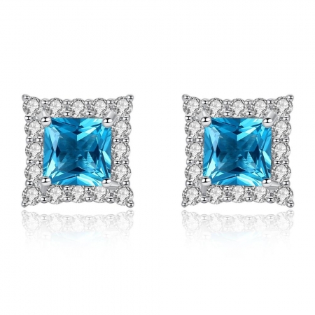 Cercei Borealy Argint 925 Sapphire Square [0]