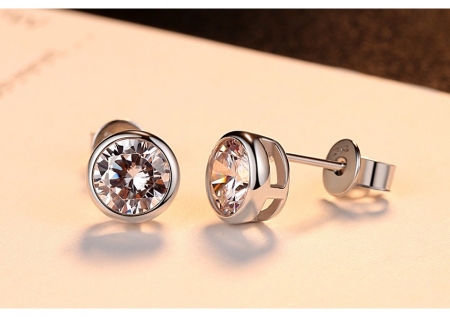 Cercei Argint 925 by Borealy, Crystal Round [3]