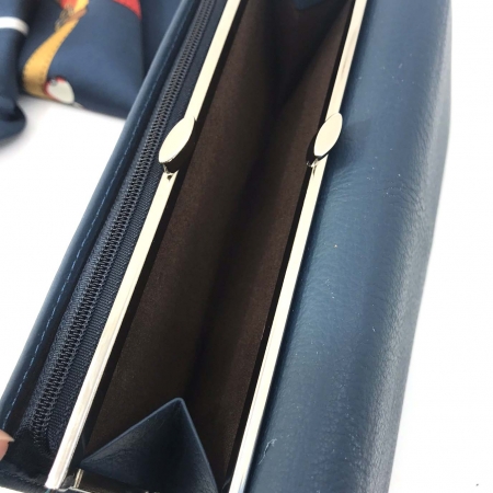 Portofel Navy Blue piele naturala & Esarfa Borealy [4]