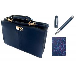 Set Blue Elegance Servieta Femei + Agenda si Pix Cacharel [0]