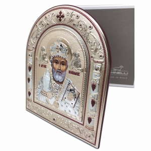 Icoana Sf. Nicolae placata cu aur si argint by Chinelli - Made in Italy [2]