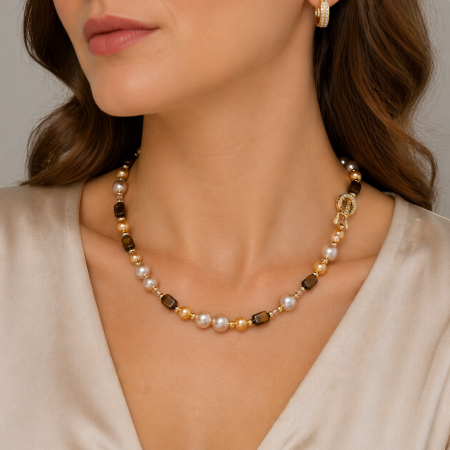 Ocazii Cadouri - Colier Elegant Perle Harmony Gold