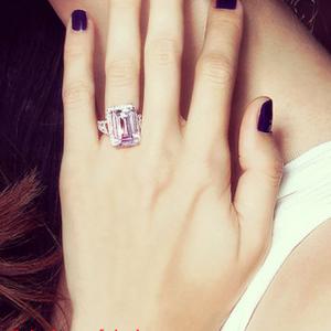 Inel Borealy Argint 925 Simulated Diamond 8.5 Carat Emerald Cut Anniversary Marimea 8 [1]