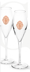 Cadouri nunta - Arabesque Spumante Set 2 Glasses Champagne Pink Gold Plated by Chinelli - made in Italy