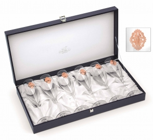 Arabesque Spumante Set 6 Glasses Champagne Pink Gold Plated by Chinelli - made in Italy [0]