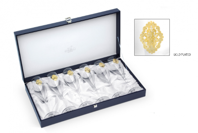 Arabesque Spumante Set 6 Glasses Champagne Gold Plated by Chinelli - made in Italy [0]