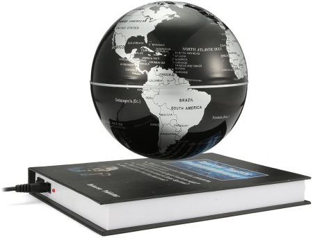 Atlas of Levitation 8 cm diametru Glob Pamantesc Silver [3]