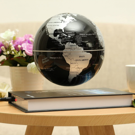 Atlas of Levitation 8 cm diametru Glob Pamantesc Silver [1]