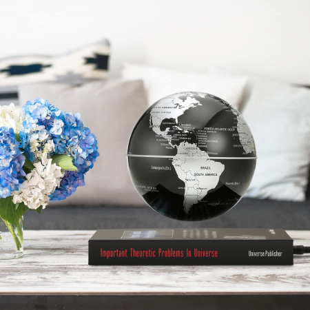 Atlas of Levitation 8 cm diametru Glob Pamantesc Silver [0]