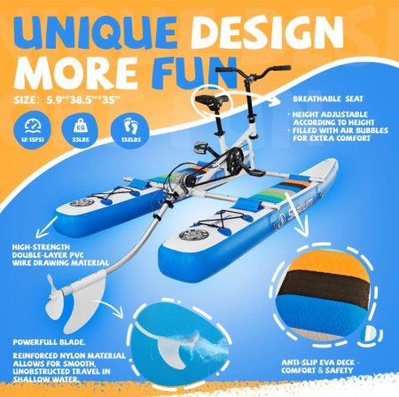 Bicicleta pe apa pentru Copii - WaterBike - Bicicleta care merge pe apa - Unic in Romania [2]