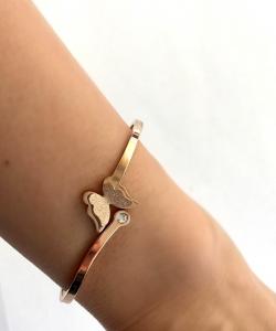 Brăţară Borealy Butterfly Pink Bangle [1]