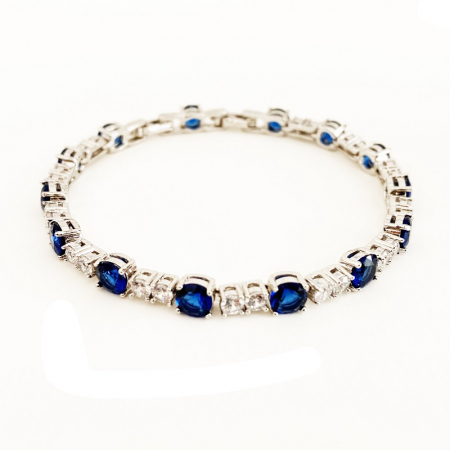 Brăţară Tennis Blue Classic 10 carate Simulated Diamonds & Blue Sapphire [0]