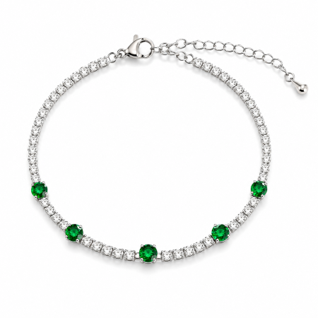 Bratari - Brățară Green Crystal Brățară Elegantă cu Cristale Verzi