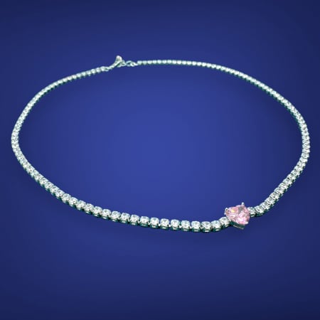 Coliere - Colier Pink Heart Tennis