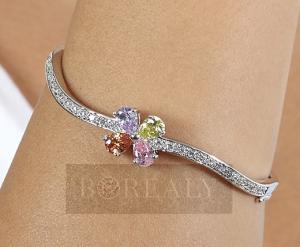 Bratara Borealy Simulated Topaz 3 Carate Colours Flower [1]