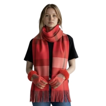 Cadouri Dama - British Esarfa Casmir, Manusi & Portofel Cadouri Craciun 2023