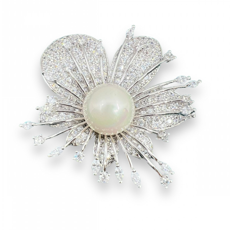 Brosa Borealy Orchid & Esarfa Matase cu 2 fete [1]