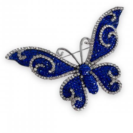 Broşă Blue Butterfly  & Cadou Esarfa Matase [1]