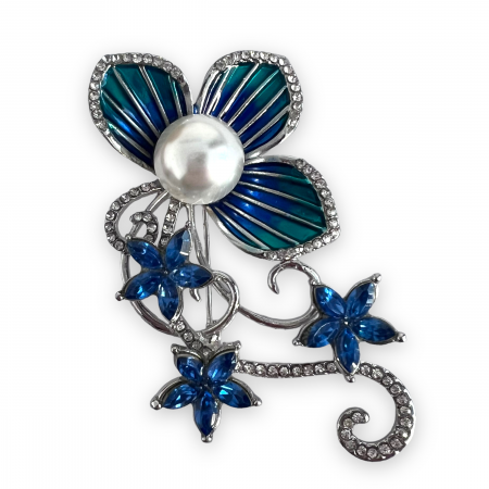 Broşă Flowers & Cadou Esarfa Matase [3]