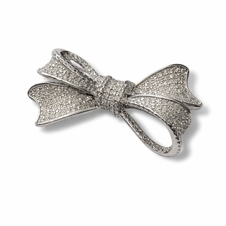 Set Cadou Elegant – Broșă Fundă Argintie & Eșarfă Mătase, cu Cutie Lemn Premium [7]