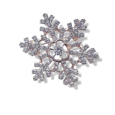 Brose - Broșă Fulg de Zăpadă cu Cristale