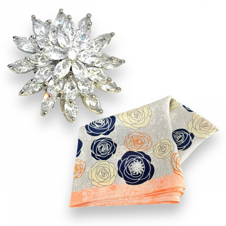 Broşă Rotating Flower & Esarfa Matase [0]