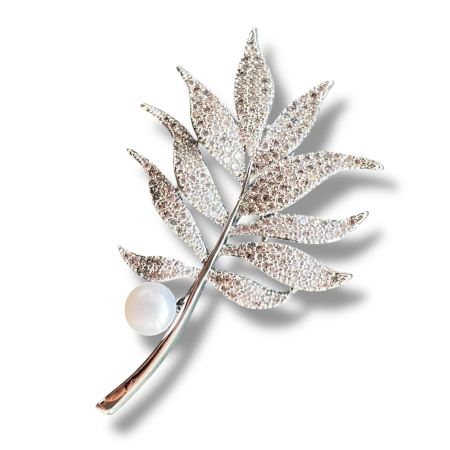 Bijuterii - Set Cadou 8 Martie – Broșă Elegantă cu Perlă & Eșarfă Florală