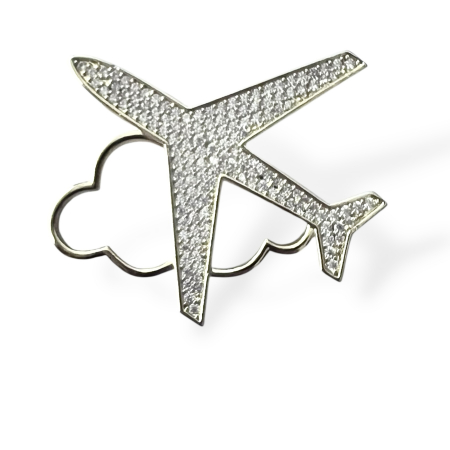 Bijuterii - Broșă Avion cu Nor – Accesoriu Elegant pentru Pasionații de Călătorii