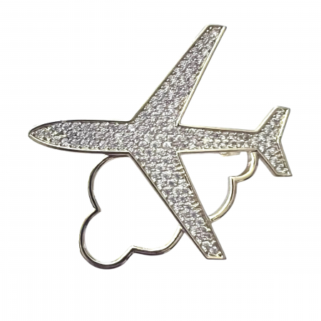 Broșă Avion cu Nor – Accesoriu Elegant pentru Pasionații de Călătorii [3]