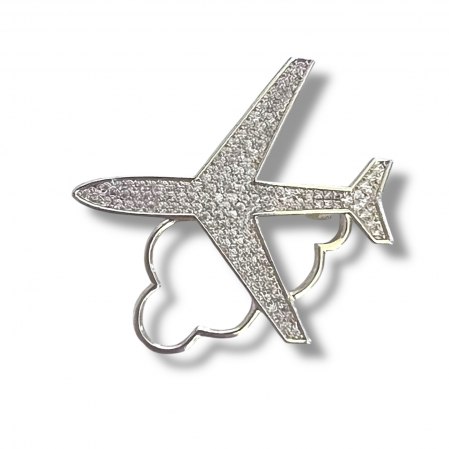 Broșă Avion cu Nor – Accesoriu Elegant pentru Pasionații de Călătorii [2]