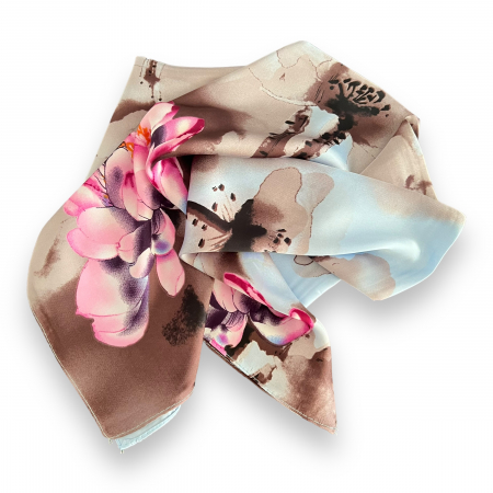 Brosa Red Flowers Sparkle & Cadou Esarfa Matase [5]