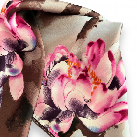 Brosa Red Flowers Sparkle & Cadou Esarfa Matase [4]