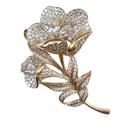 Brosa Lily Flower Borealy & Cadou Esarfa Matase [0]