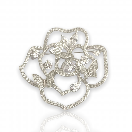Brosa Rose Butterfly & Cadou Esarfa Matase [1]