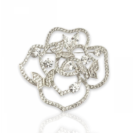 Brosa Rose Butterfly & Cadou Esarfa Matase [0]