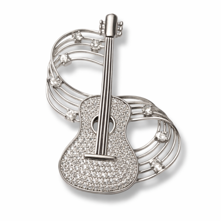 Brose - Broșă Vioară cu Cristale & Esarfa Matase – Cadou Elegant pentru Iubitoarele de Muzică