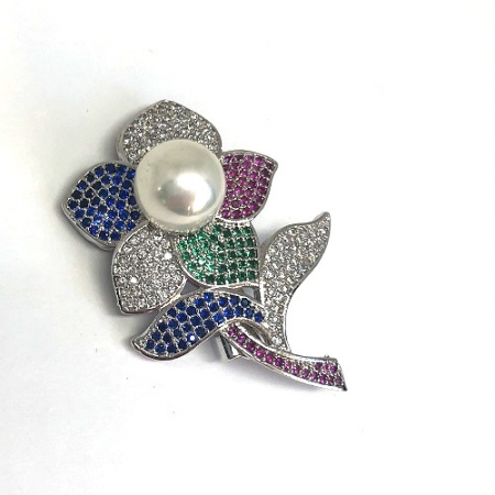 Broşă Pearl Flower White [1]