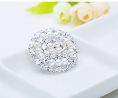 Broşă Borealy Crystal Round Pearls [3]