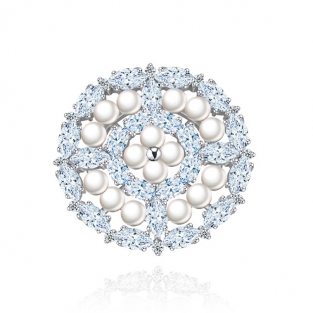 Broşă Borealy Crystal Round Pearls [0]