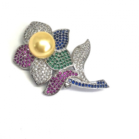 Broşă Pearl Flower Gold [0]