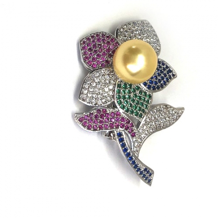 Broşă Pearl Flower Gold [1]