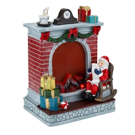 Cadouri de Craciun Pentru Femei - Decorațiune Crăciun – Șemineu cu Moș Crăciun