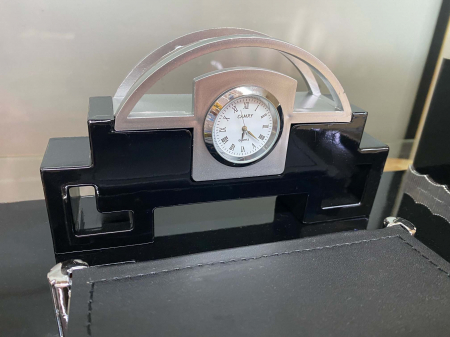 Business Desk Black & Silver Clock [2]