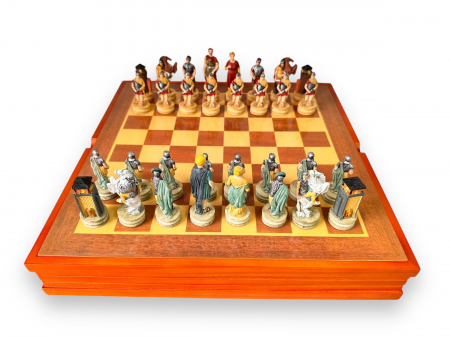 Cadouri nunta - Premium Chess Game, cu figurine lucrate manual Roma Antica