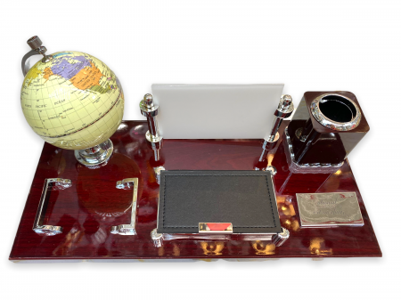 Set Birou Brown Business Desk 2 - Photo Frame, Gravat cu Mesaj Inspirational [2]