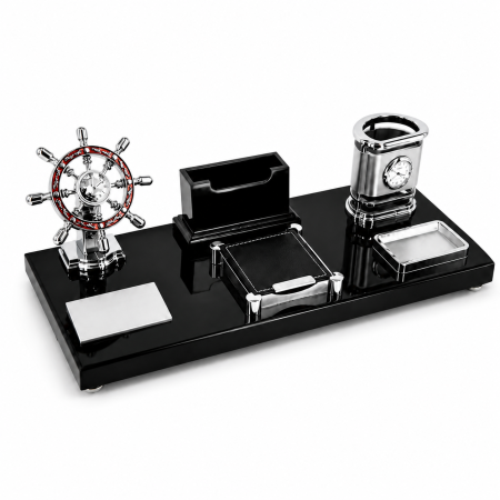 Cadouri Bărbați – Idei Premium pentru Soț, Tată, Iubit sau Șef | Borealy - Set de Birou Luxury pentru Manager cu Ceas Marin și Accesorii Elegante